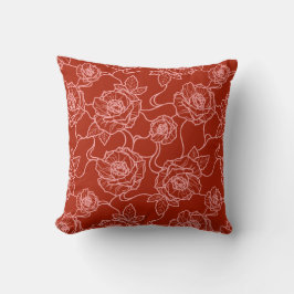 Flüstern der Rose, Elegante Linie Art Blumenmuster Kissen