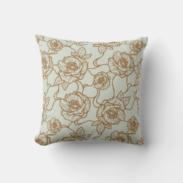 Flüstern der Rose, Elegante Linie Art Blumenmuster Kissen