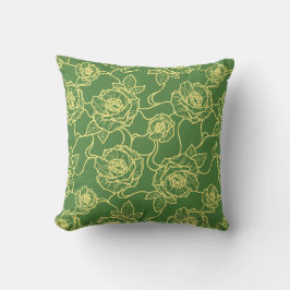 Flüstern der Rose, Elegante Linie Art Blumenmuster Kissen