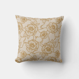 Flüstern der Rose, Elegante Linie Art Blumenmuster Kissen