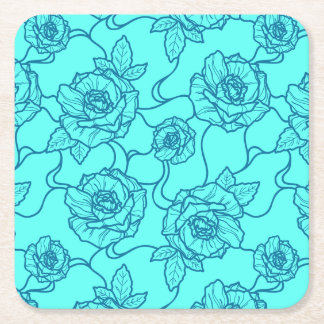 Flüstern der Rose, Elegante Linie Art Blumenmuster Rechteckiger Pappuntersetzer