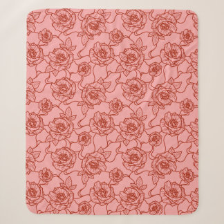 Flüstern der Rose, Elegante Linie Art Blumenmuster Sherpadecke