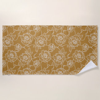 Flüstern der Rose, Elegante Linie Art Blumenmuster Strandtuch