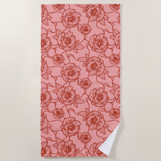Flüstern der Rose, Elegante Linie Art Blumenmuster Strandtuch