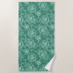 Flüstern der Rose, Elegante Linie Art Blumenmuster Strandtuch