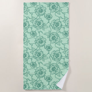 Flüstern der Rose, Elegante Linie Art Blumenmuster Strandtuch