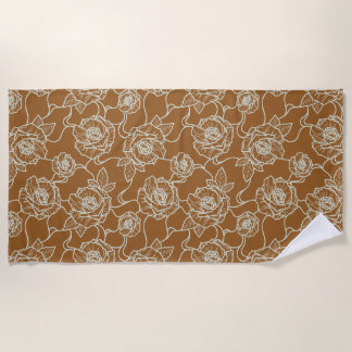 Flüstern der Rose, Elegante Linie Art Blumenmuster Strandtuch