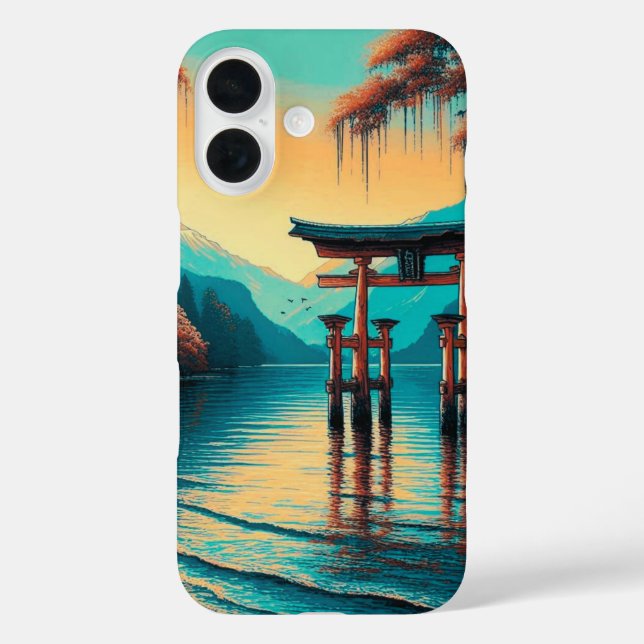 "Flüstern der Ruhe: Das Geistertor" iPhone 16 Hülle (Rückseite)