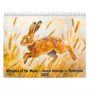Flüstern der Wälder – Waldtiere in Aquarell Kalender