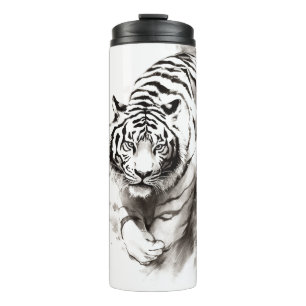 Flüstern der Wildnis: Sammlung des weißen Tiger - Thermosbecher
