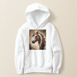 Flüstern des braunen und weißen Fantasy-Einhorns, Hoodie