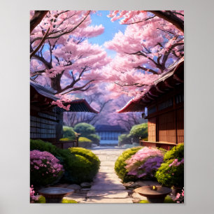 Flüstern des Frühlings: Kirschblüten und Ruhe Poster