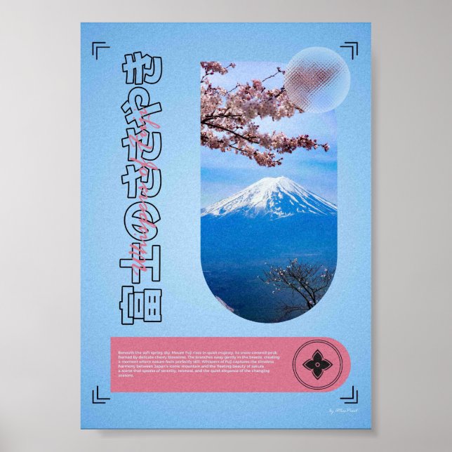 Flüstern des Fuji – Mount Fuji & Sakura Poster (Vorne)