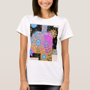 Flüstern des Lichts - Künstlerisches Pink Blau Gol T-Shirt