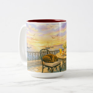 Flüstern des Salbei  Antike Meereswelt Zweifarbige Tasse