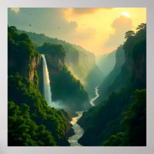 "Flüstern des Tals: Die goldene Stunde der Natur" Poster