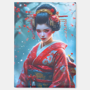 Flüstern einer scharlachroten Maiko Magnet