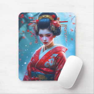 Flüstern einer scharlachroten Maiko Mousepad
