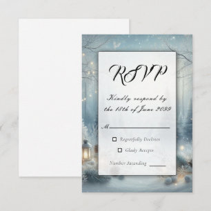 Flüstern einer Winterhochzeit zur Wintersonnenwend RSVP Karte