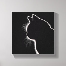 Flüstern im Dunkeln | Cat Whisker Silhouette Leinwanddruck