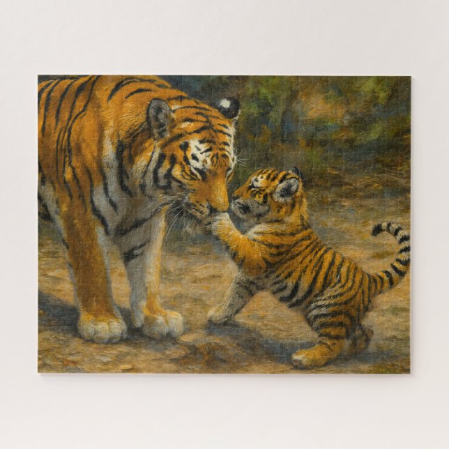 Flüstern im Wald - Tiger und Cub im Wald (Horizontal)