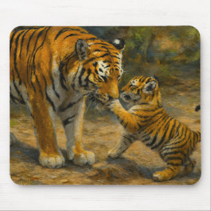 Flüstern im Wald - Tiger und Cub im Wald Mousepad