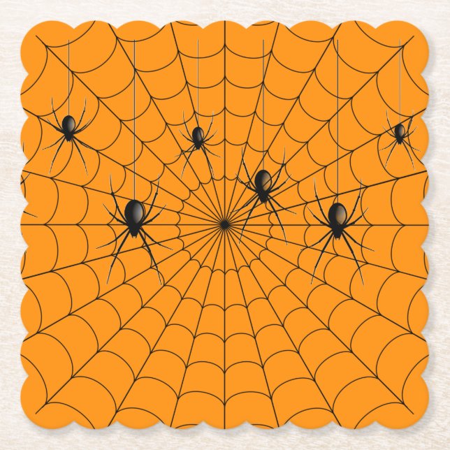 Flüstern im Web Orange Untersetzer (Vorderseite)