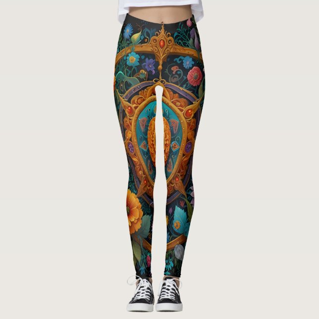 Flüstern in Bloom Leggings (Vorderseite)