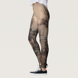 Flüstern in der Dunkelheit: Schreckliche Friedhof- Leggings