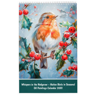 Flüstern in der Hecke – einheimische Vögel in der Kalender