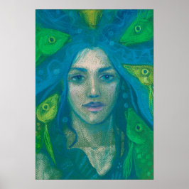 Flüstern, Meerjungfrau Fisch Surreale Fantasie Art Poster