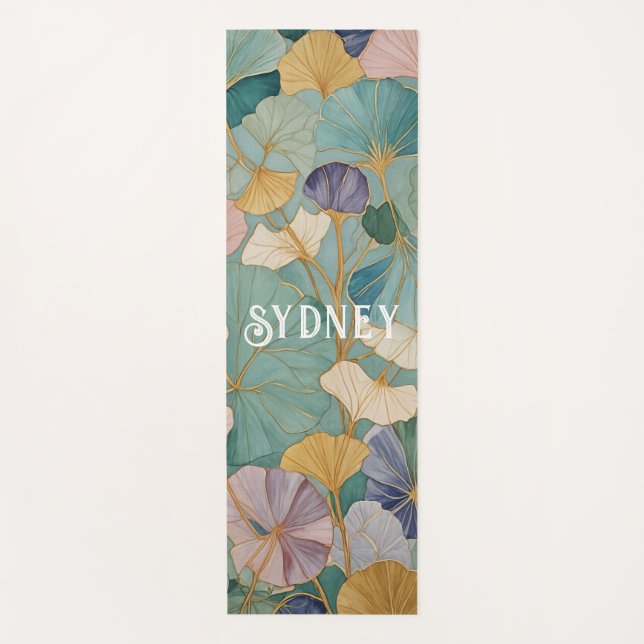 Flüstern Pastel Gingko Yogamatte (Vorderseite)