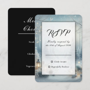 Flüstern von einer Wintersonnenwendhochzeit RSVP Karte