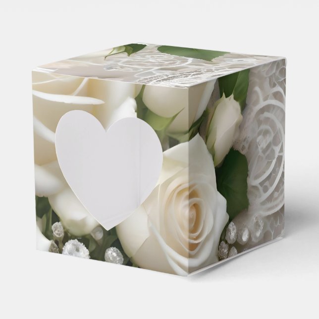 Flüstern von Elegance: Rose, Spitzen und zeitlose  Geschenkschachtel (Vorderseite)