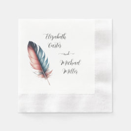 Flüstern von Grace Feathered Elegance Minimalismus Serviette