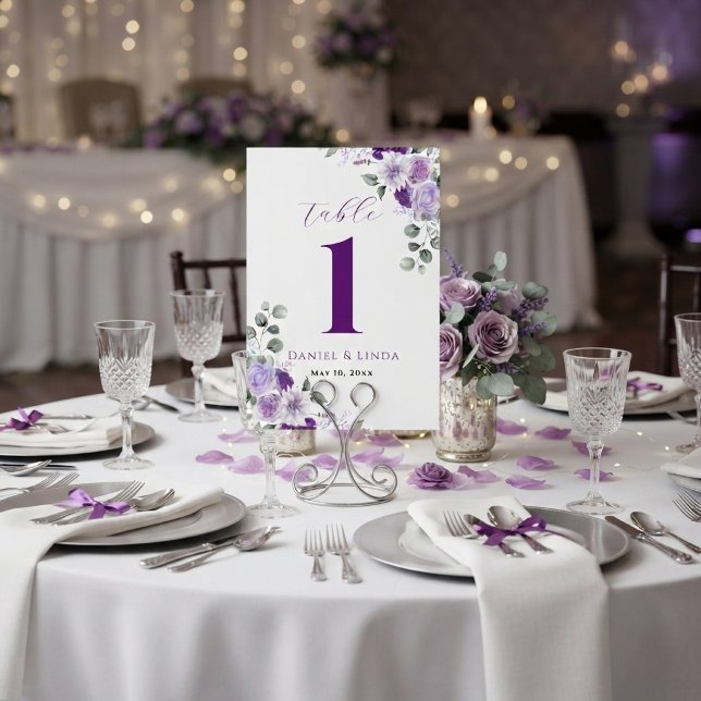 Flüstern von Lavendel: Eleganz in Blüte Tischnummer (Whispers of Lavender: Elegance in Bloom Table Number - 1)