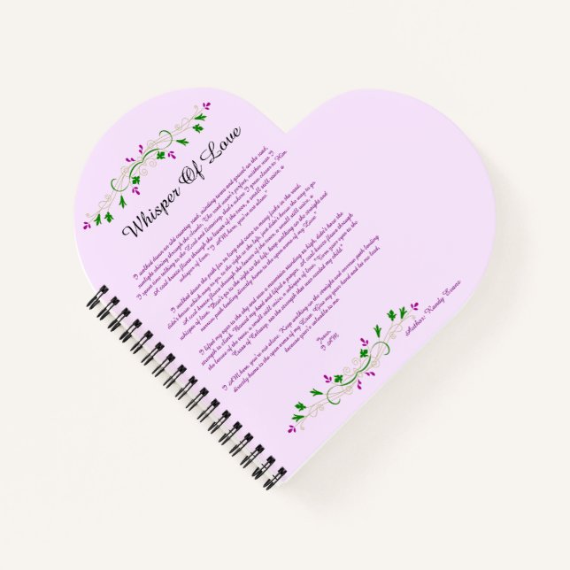 Flüstern von Liebe Notizbuch (Vorderseite)