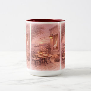 Flüstern von Salbei Vintage-Meeresleben Zweifarbige Tasse