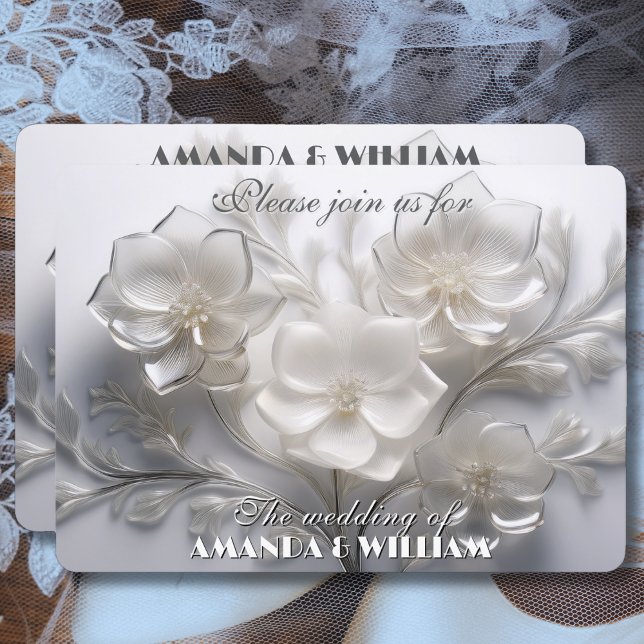 Flüstern von weißen Blüten Delikatessen Hochzeit Einladung (Von Creator hochgeladen)