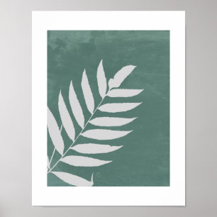 "flüsternd" - ein Minimalistisches weißes Heckenbl Poster