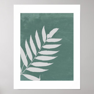 "flüsternd" - ein Minimalistisches weißes Heckenbl Poster