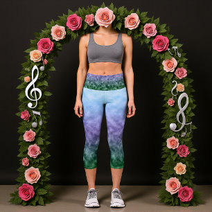 Flüsternde Pastelltal Capri Leggings