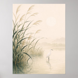 Flüsternde Schilf-Marsch Japanisches Minimalistisc Poster