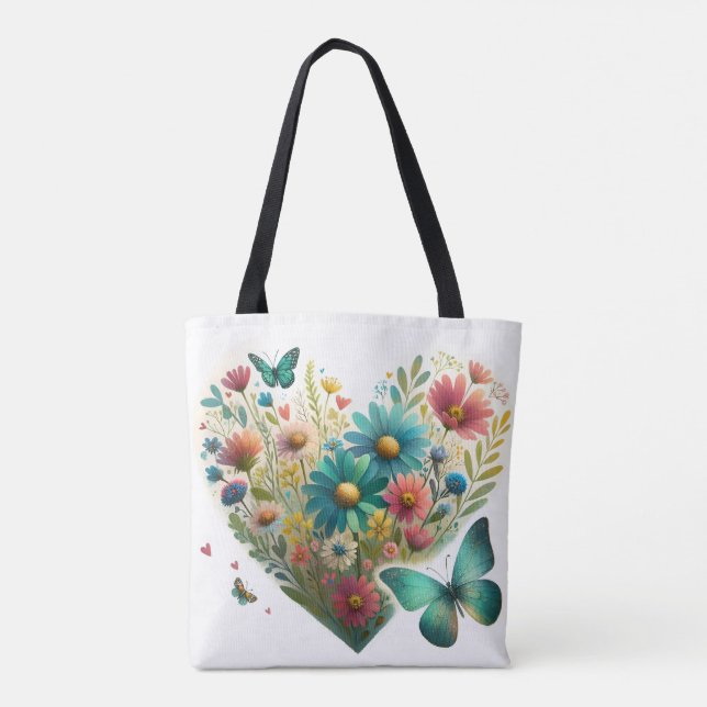 Flüsternde Schmetterlinge der Wildblumen Botanik Tasche (Rückseite)