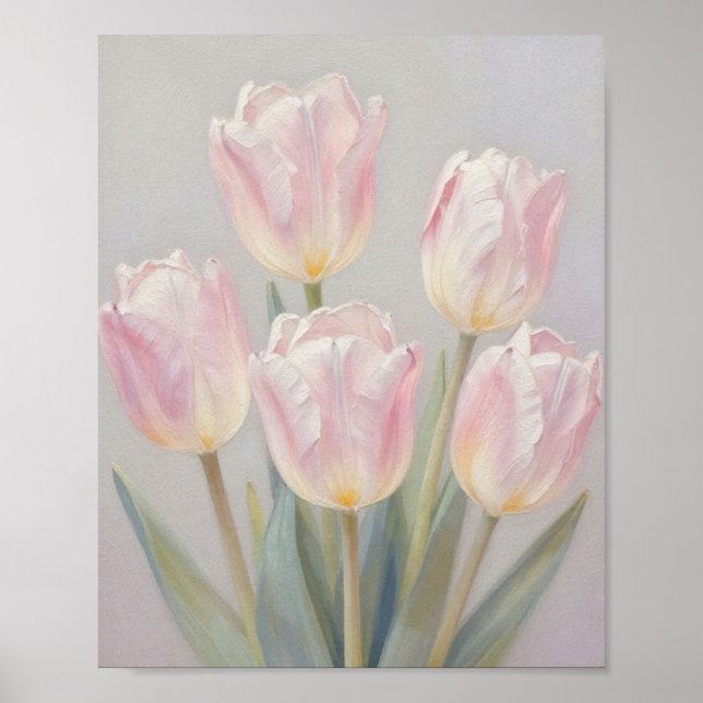 Flüsternde Seide: Eine Studie über leuchtende Tulp Poster (Vorne)