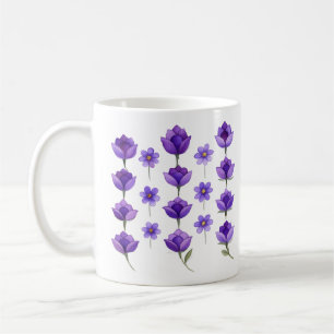 Flüsternde violette Blüten Kaffeetasse