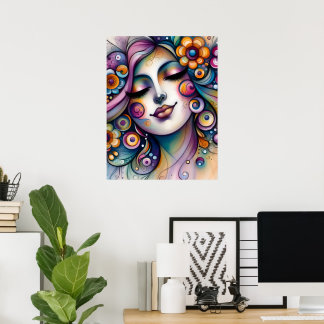 Flüsternde Whimsical-Frauen-Wandkunst Poster
