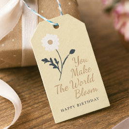 Flüsternde Wiese - Buttergelbes Blumenlabel Geschenkanhänger