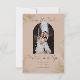 Flüsternden Pampas Foto Hochzeit Save the Date Kar