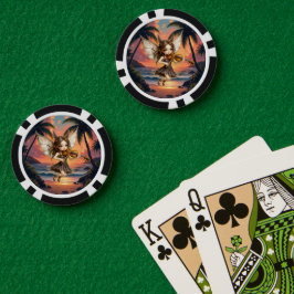 Flüsternden Saiten der Sonnenuntergangsfee. Pokerchips